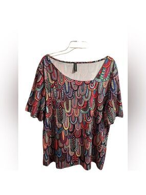 Just Fashion Now Hippie XL Contemporary Artistic Tunic Eclectic Summer Blouse